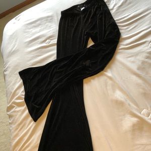 Black Velvet Flare Pants